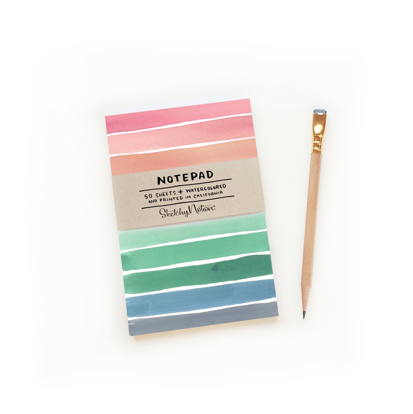 Rainbow Brushstrokes Watercolor Notepad