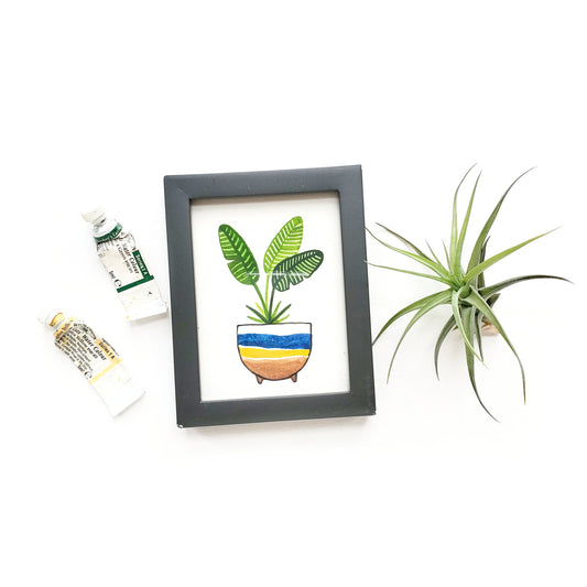 Custom Framed Mini Plant Watercolor Illustration