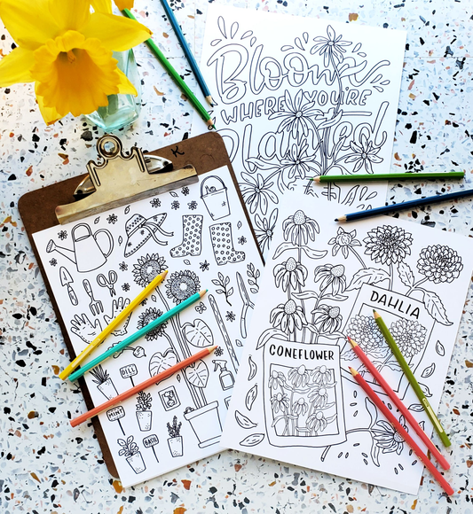 Spring Gardening Coloring Pages