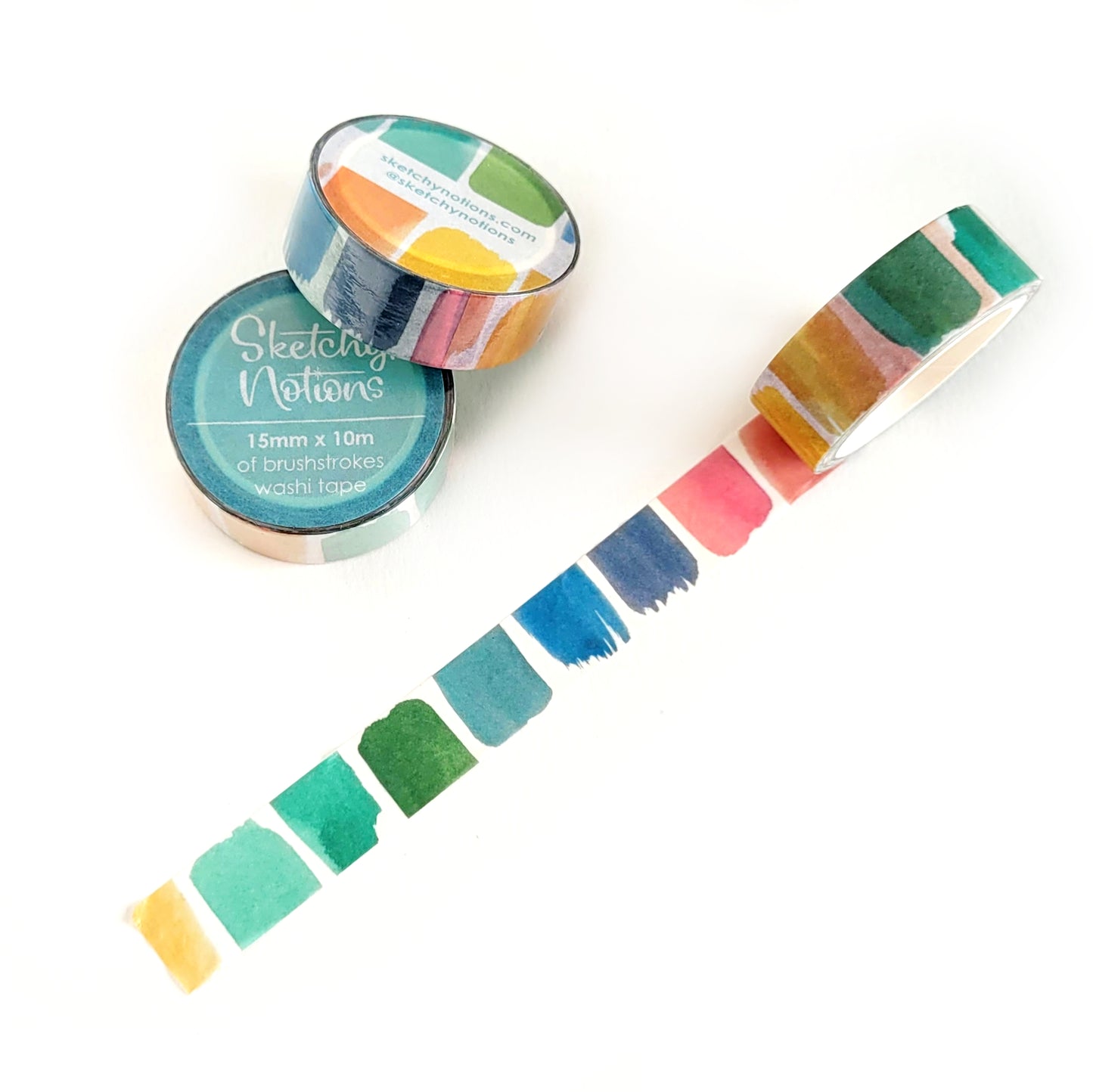Rainbow Brushstrokes Washi Tape - 15mm