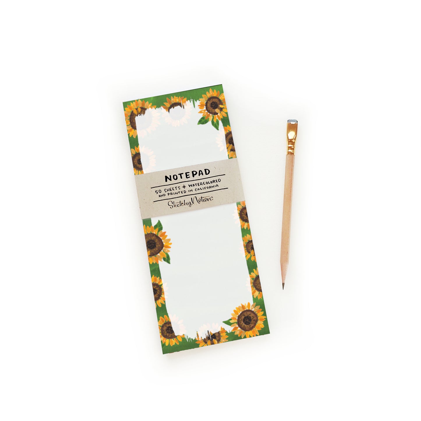 Sunflower Watercolor Notepad