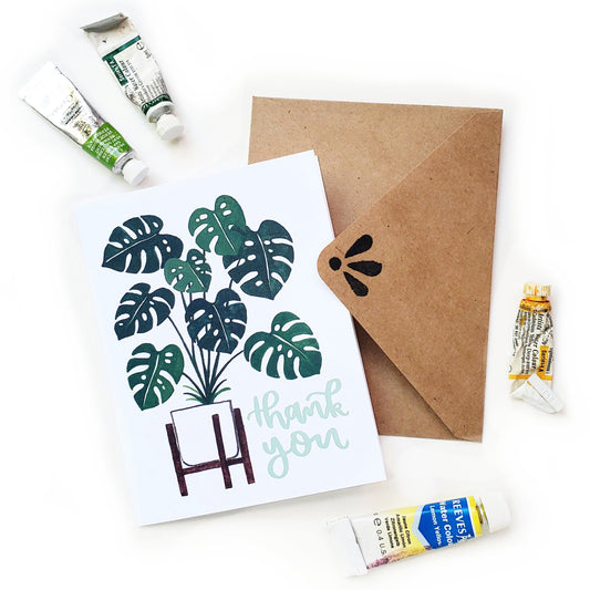 Monstera Plant Thank You Card