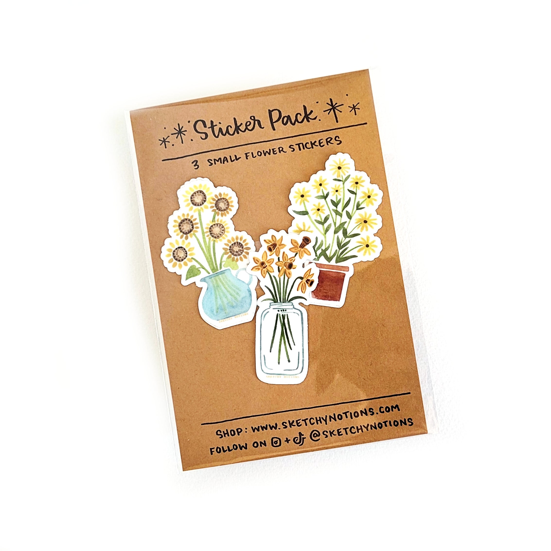 Flower Sticker Pach Flower Sticker Pack - Daffodil, Sunflowers and Black-Eyed Susans ...