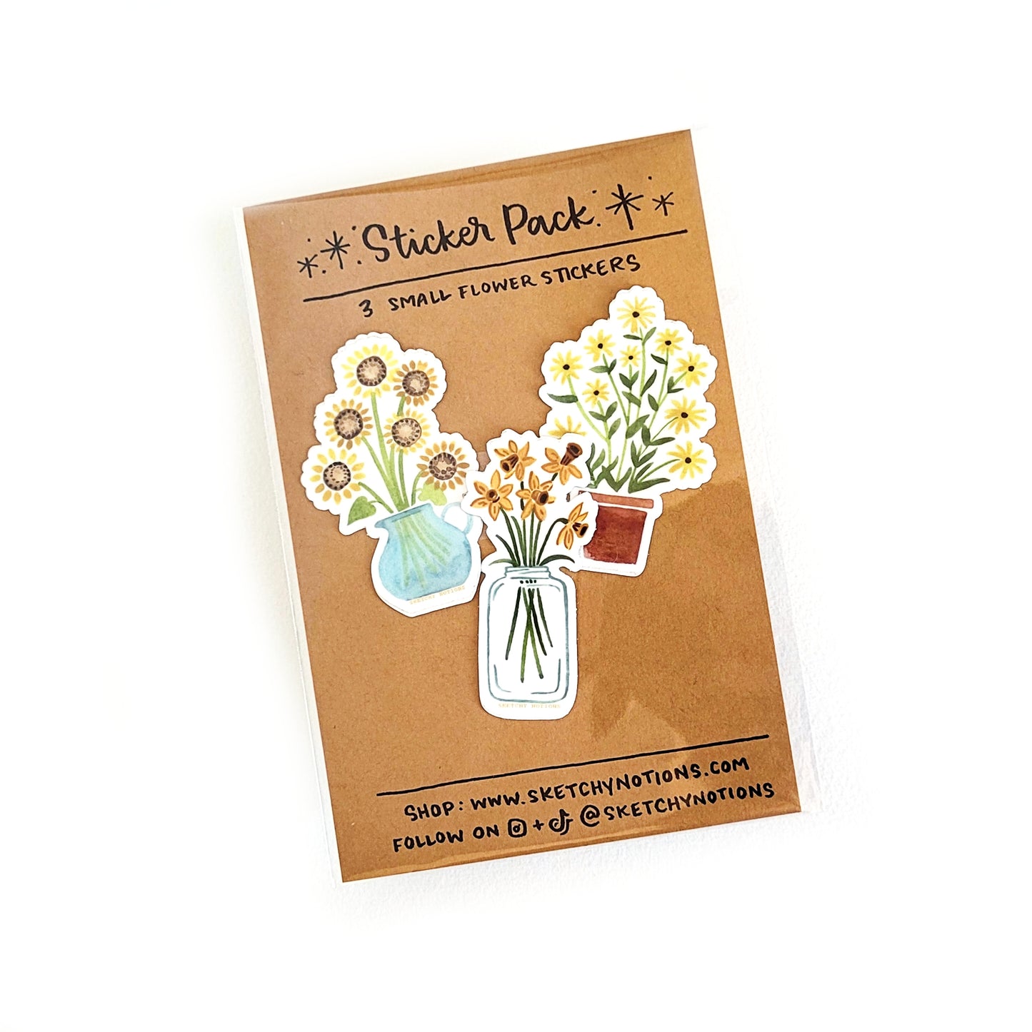 Flower Sticker Pack - Daffodil, Sunflowers and Black-Eyed Susans