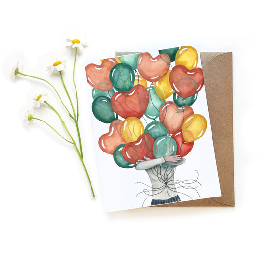 Heart Balloon Bouquet Card